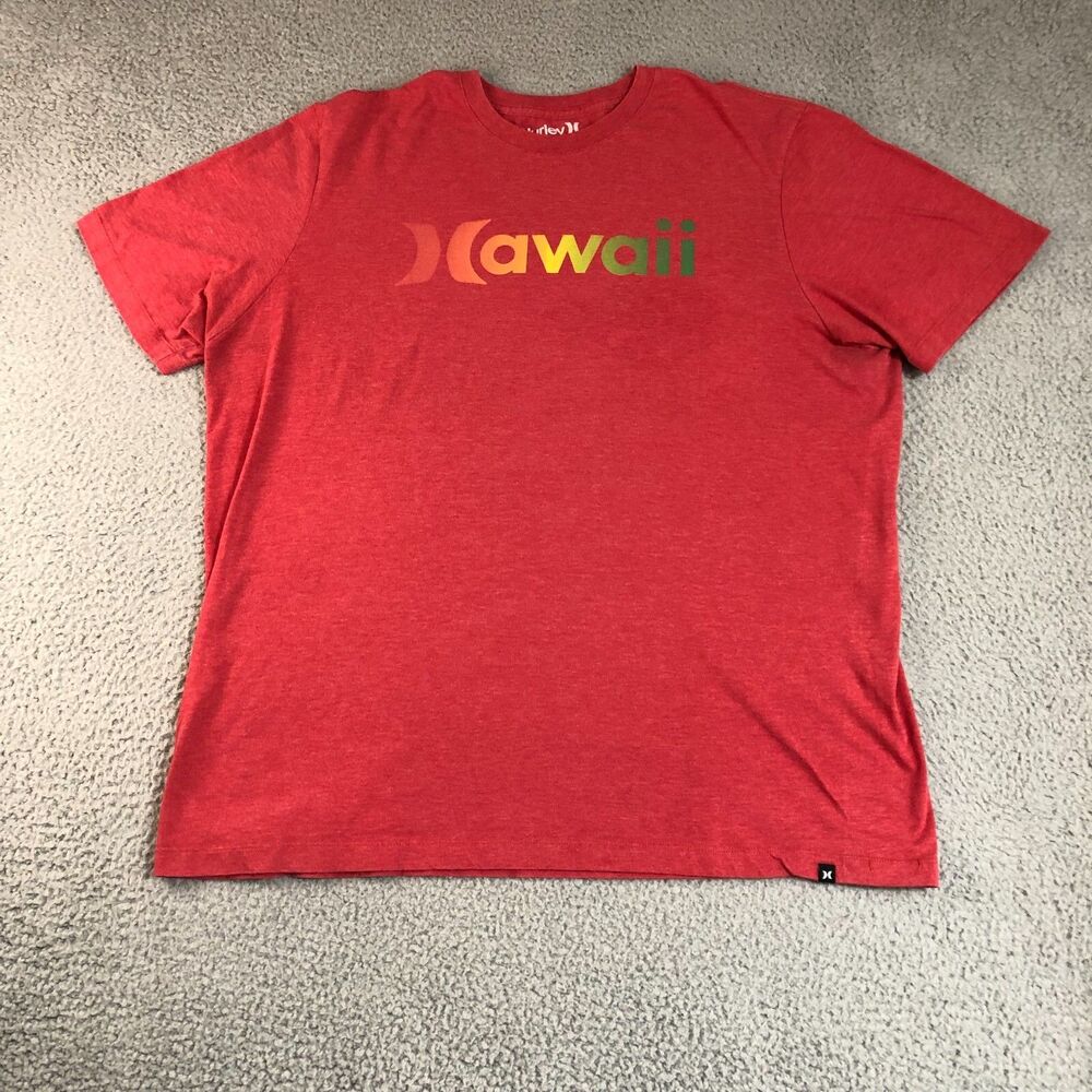 Hurley Shirt Mens 2XLarge Red Solid Skater Boardsports Surf Outdoor Logo Tee